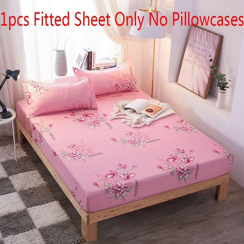 Elegant Multi-color Floral Fitted Sheet Set With Soft Breathable Fabric And Pillowcases