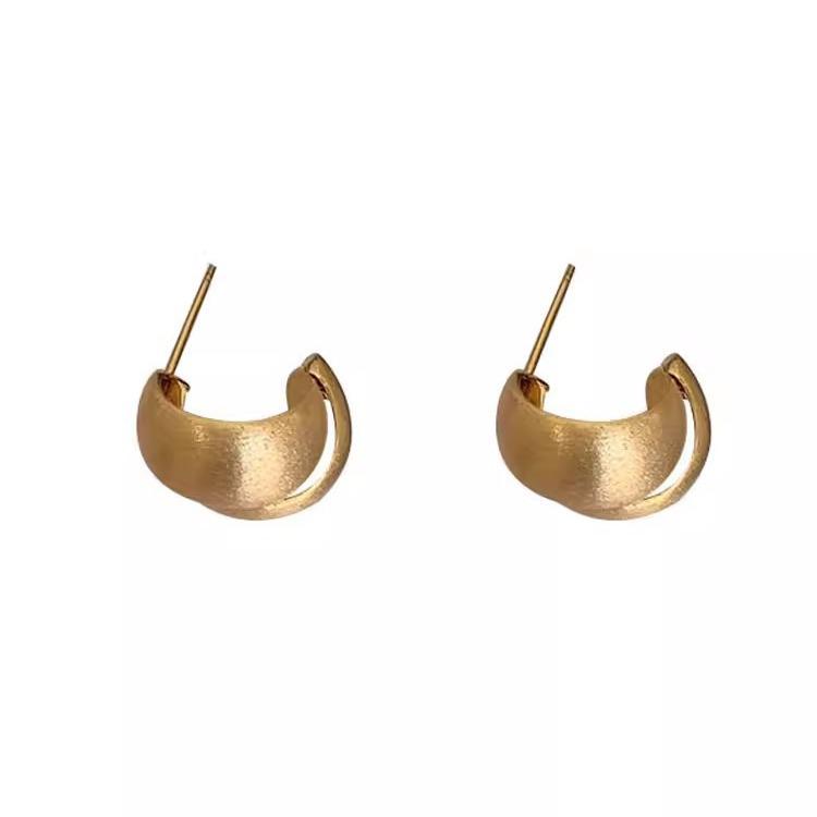 2024 Popular Silver Brushed Metal Staggered Luxury Earrings for Women