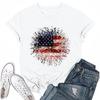 Adults Casual Daily Round Neck Independence Day  Printed Short Sleeved T-shirt Letter Top