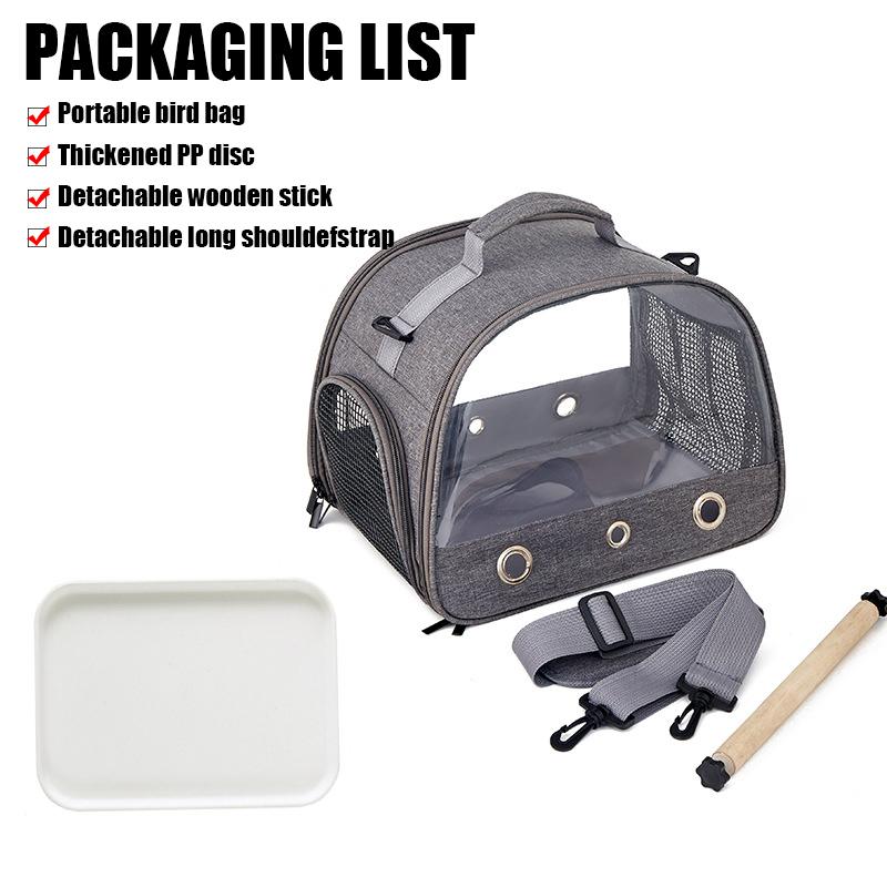 Bird Travel Carrier Portable Transport Bird Cage With Tray Small Pet Multi-functional Parrot Bird Bag Outdoor Cat Carrier