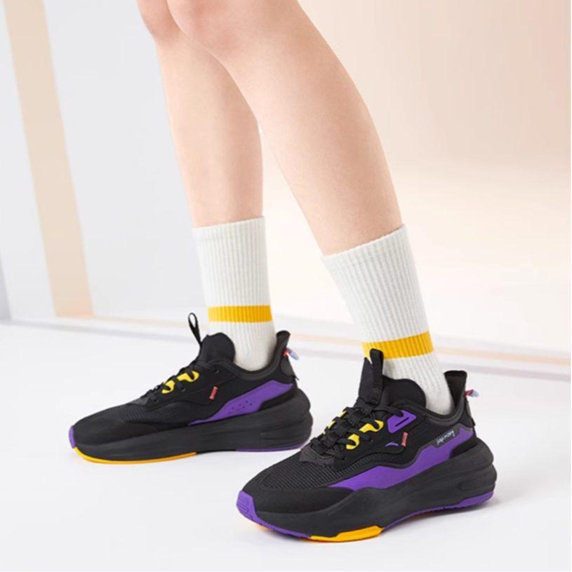 Anta C37 Series Casual Low top Skateboard Shoes Women's Black Purple Jade 922128081-10