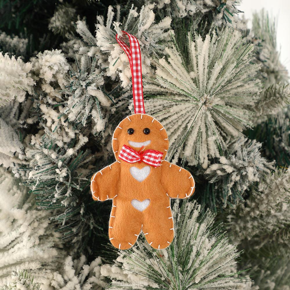 In-Stock Felt Elk Pendant Christmas Tree Ornament, Creative Gingerbread Man, and Deer Decoration.