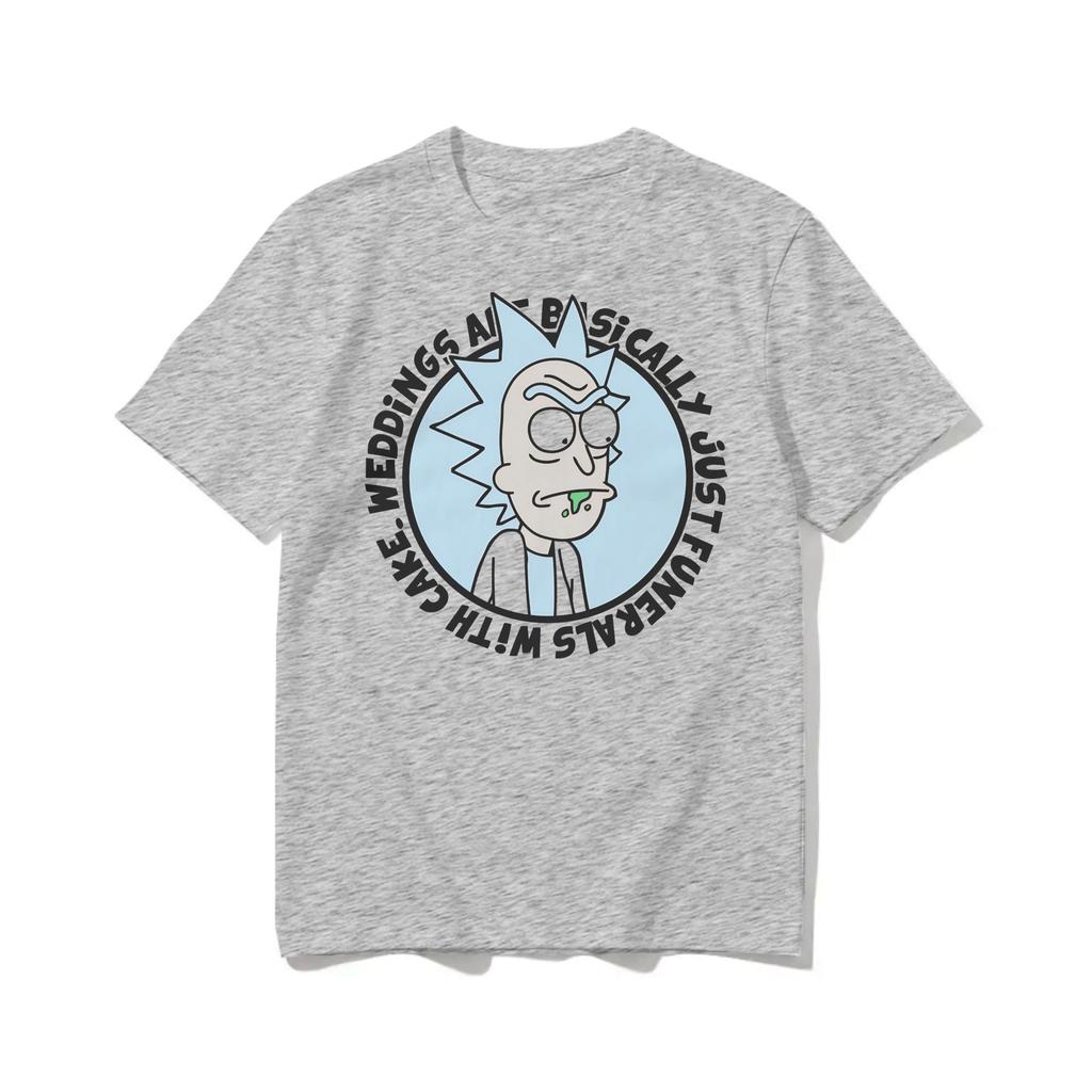 R-Rick and M-Morty Women T Shirts Cotton T-Shirts O Neck WEDDINGS ARE BASICALLY JUST FUNERALS WITH CAKE Tee Shirt Short Sleeve Tops