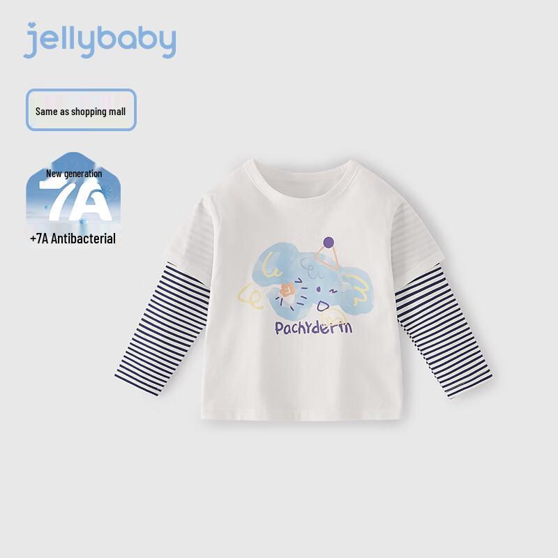 JELLYBABY Kids  Faux Two-Piece Bear Long Sleeve T-Shirt 80