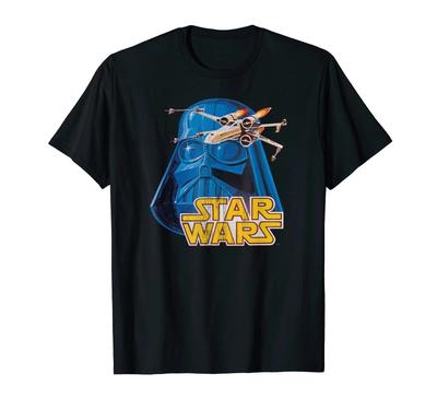 Star Wars Retro Darth Vader X-Wing Maglietta Vintage_