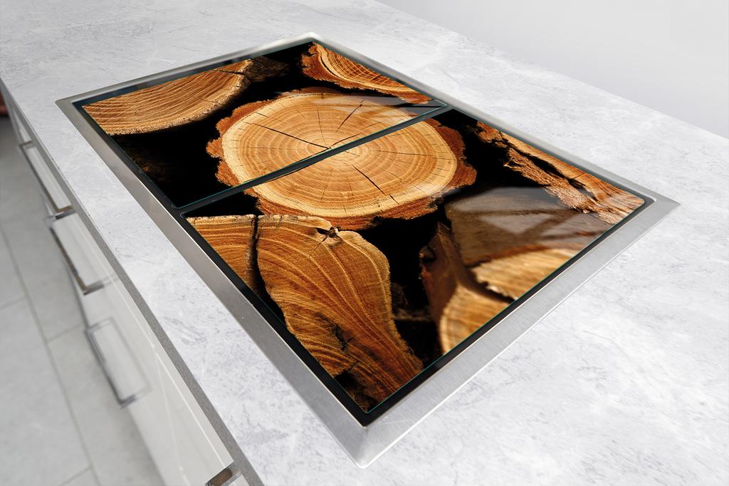 SZKLANA PŁYTA OCHRONNA DO KUCHNI 2x35x52 DREWNO