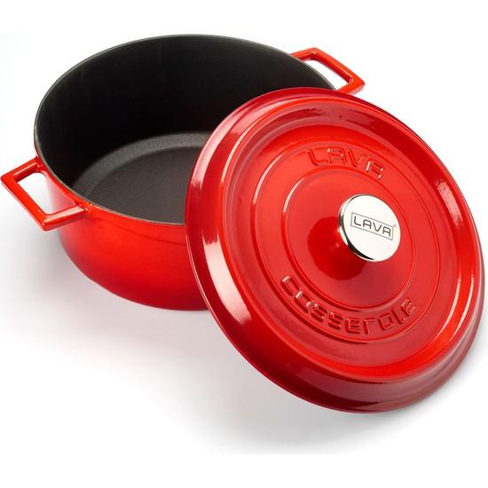 

Лавовый горшок красный круглый 28см