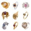 S925 Sterling Silver Inlaid Natural Colored Jewelry Ring Women'S High-End Jewelry