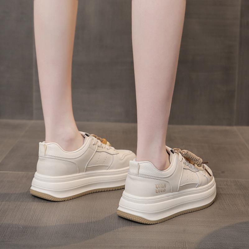 Platform White Shoes Women's Early Autumn New Versatile Casual Sports Shoes Small Height-increasing Breadboard Shoes