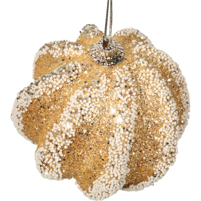 Gold Styrofoam Bauble with Glitter