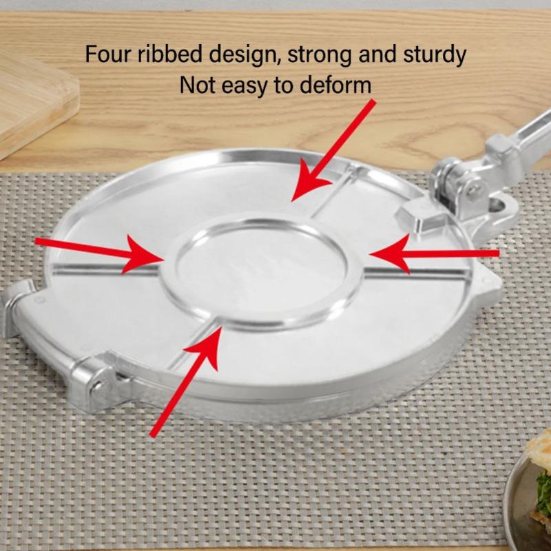 Tortilla Press Aluminum Alloy Manual Tortilla Maker Multifunctional Dough Press for Pizza Pie Patty Making