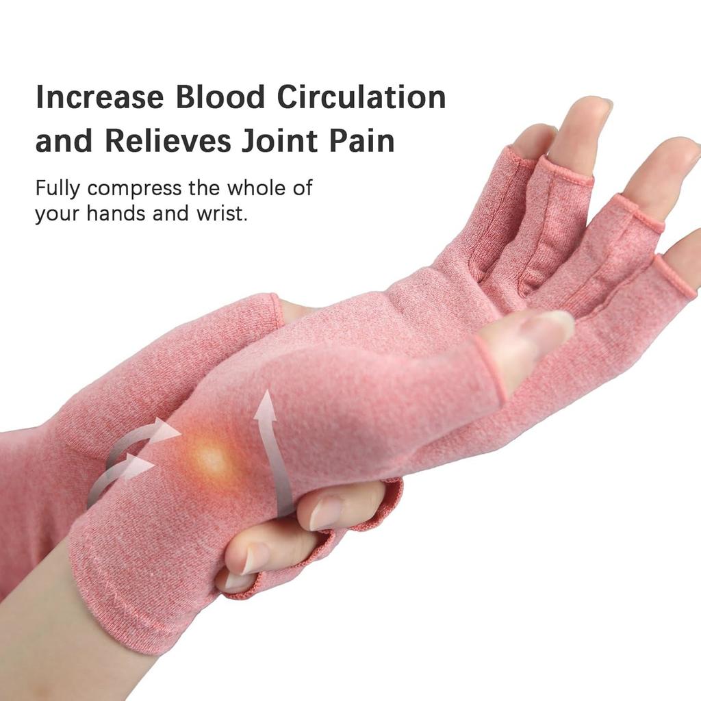1 Pair Arthritis Gloves Women Men, Carpal Tunnel, Fingerless Hand Thumb Compression Cycling/Driving/Sport Gloves