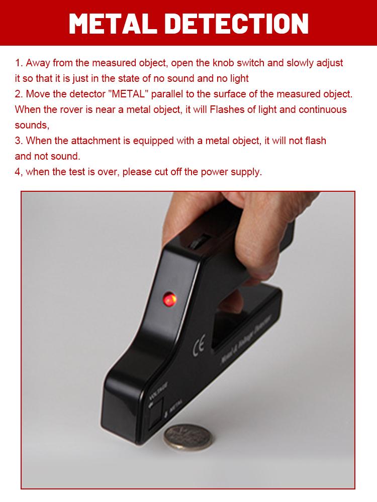 TS75 Scanner de Parede Detector de Metais Ponteiro Fio AC Detecção de Metal Detector de Metais Alerta Tubo Energia Alta Sensibilidade