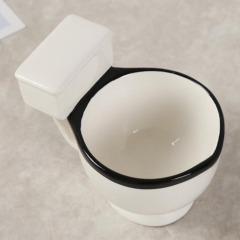 Creative Toilet Bowl Water Cup, Funny 3D Ceramic Poop Mug, Toilet Cup Shaped Coffee Cup