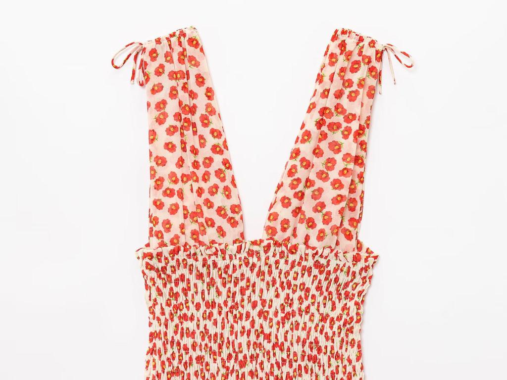 Best-Selling Summer Sweet Preppy Floral V-Neck Sleeveless Dress