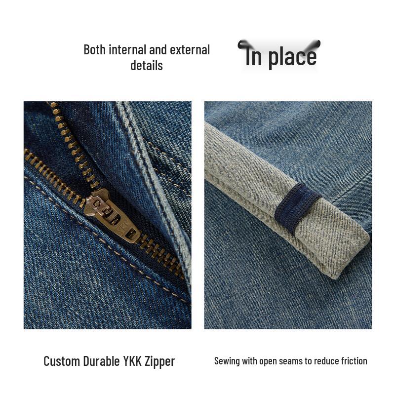 NVG·YOUNG Men's Brushed Wide-Leg Jeans