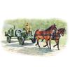 Miniart 1/35 Scale Soviet Field Kitchen 2KP-42 with 2 Draft Horses MA35057 Plastic Model