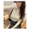 Half Height Collar Vertical Striped Sweater Base Shirt, Women's Spring and Autumn Long Sleeved Top, Inner Knit Sweater