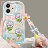 3D Flower Animal Casing For Samsung Galaxy S25 S24 S23 S22 S21 Plus Ultra S20 S21 S24 FE A54 A15 S23+ S24FE 5G Case With Chain