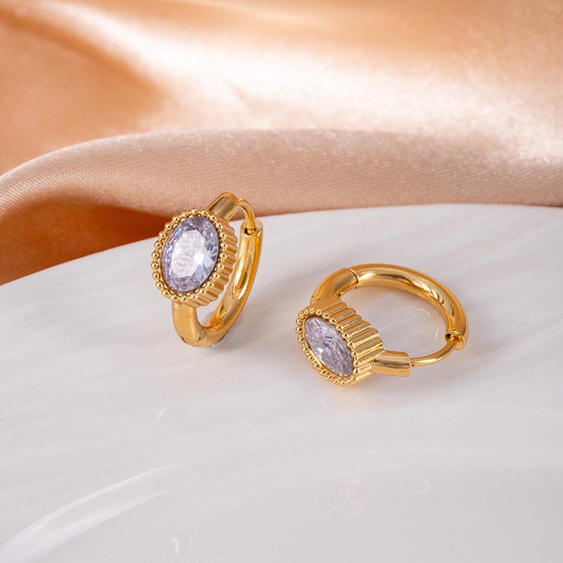 Hochwertige Edelstahl-Sternohrringe mit Vintage-Smaragd- und Zirkonkristallen