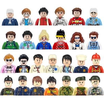 Stadt Charaktere Actionfiguren Bausteine Polizist Lehrer Feuerwehrmann Beruf Mini Figur Puppen Bricks Set Kinderspielzeug