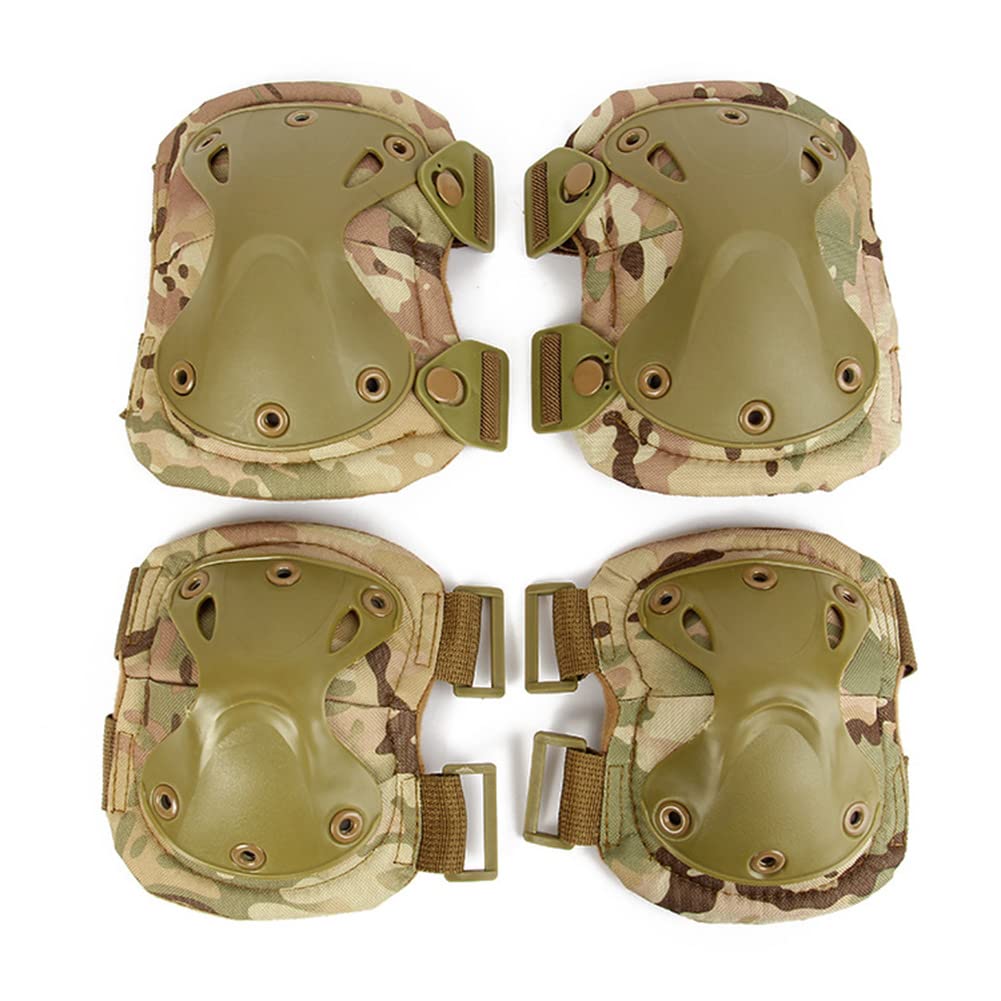 Tactical Combat Knee & Elbow Protective Pads Set For Outdoor Cs Paintball Game Cycling Safety Skateboarding Gear Skates
