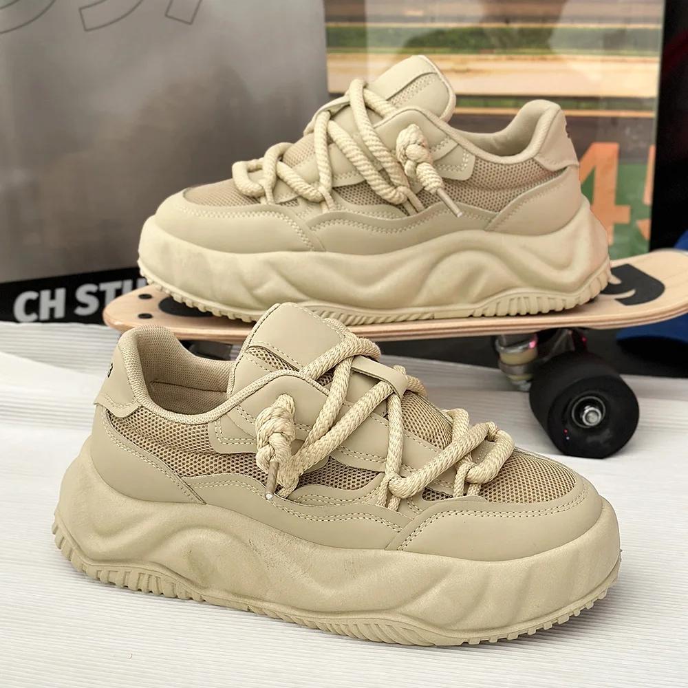

Fashion New Exquisite Men s Sneakers High Quality Casual Sports Shoes Thick Bottom Outdoor Thick Bottom Height Increasing Running Shoes 43 хакі
