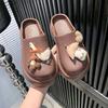 Cartoon cute bag head sandals women's outer wear spring and summer new non-slip one-pedal small flower beach thick bottom mop