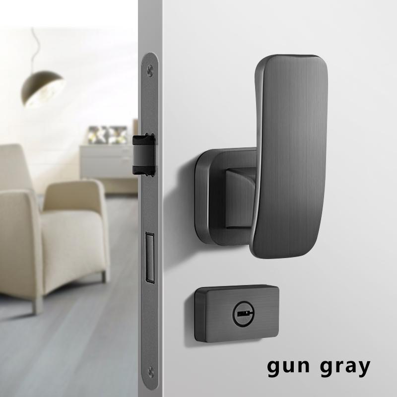Indoor Bedroom Mute Split Direct Push Door Lock Home Room Door Lock Bathroom Push-pull Wooden Door Handle Hardware Accessories
