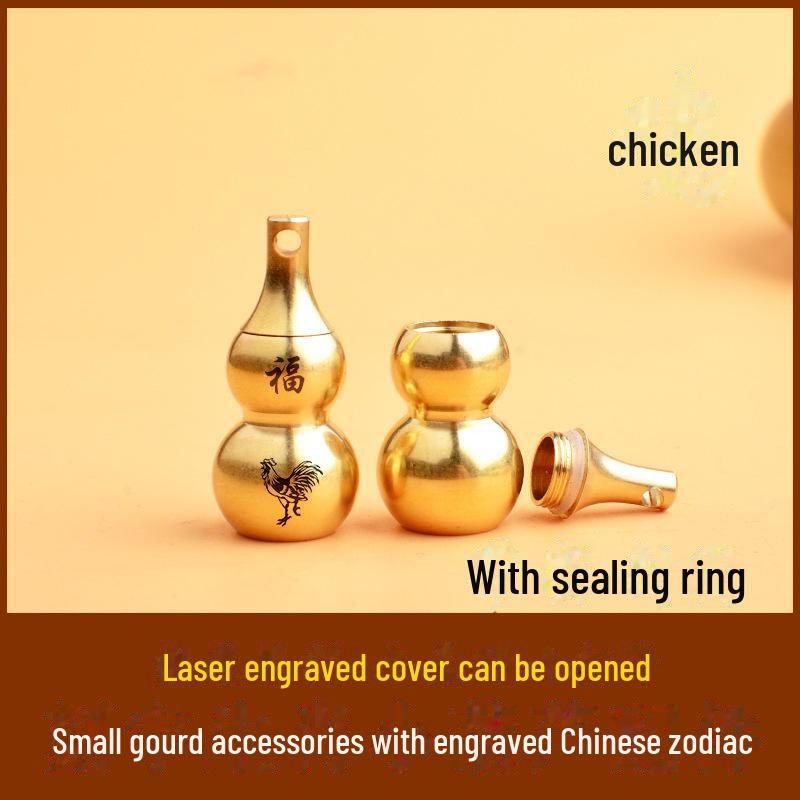 

Брелок из латуни в виде тыквы со знаком зодиака, восемью триграммами и гравировкой благословения Single Accessory, Bulk