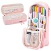 Double-layer Pen Storage Bag Simple Student Stationary Boxes Folding Pencil Case  Children