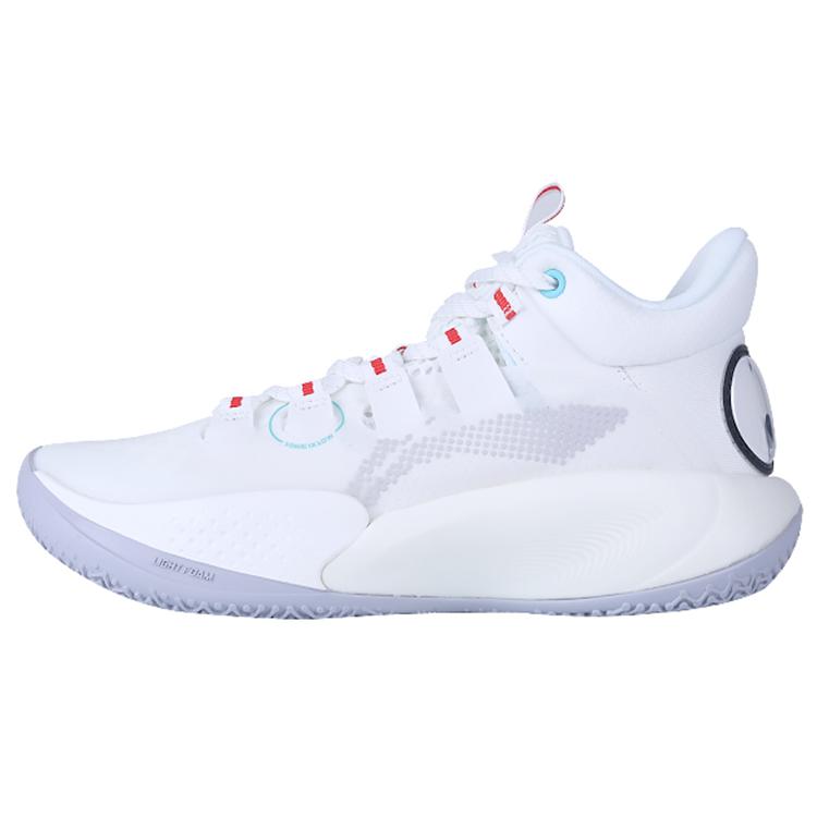 New LiNing SONIC 9 Low Slip Resistant Cushioning Abrasion Resistant Mid Top Performance Basketball Shoes White Teenagers ABPR053-5