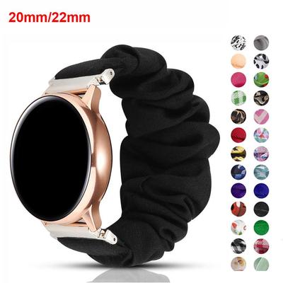 20mm/22mm Elastic Scrunchie Watch Band for Samsung Galaxy Watch 4 & Huawei GT2 (42mm/46mm)