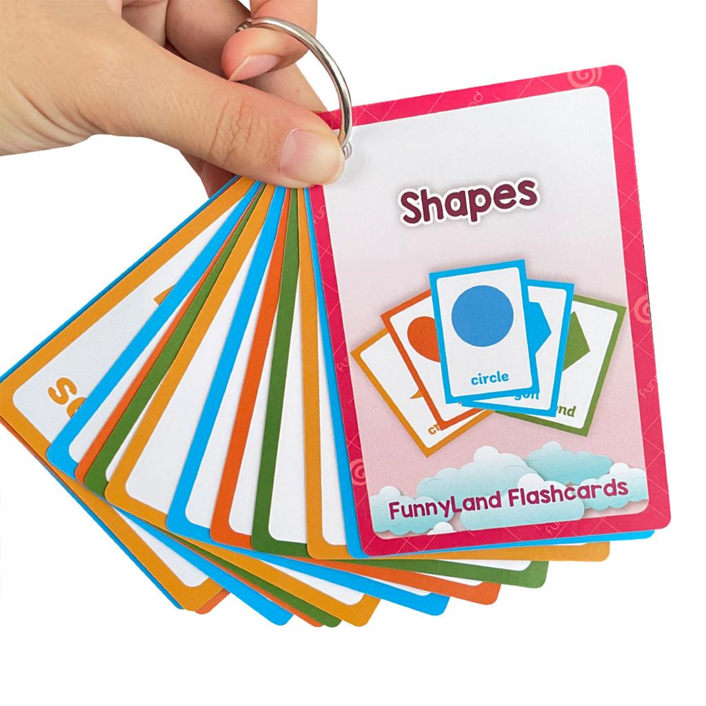 Early English Learning Cards with Colors and Shapes for Toddlers and Preschool Kids