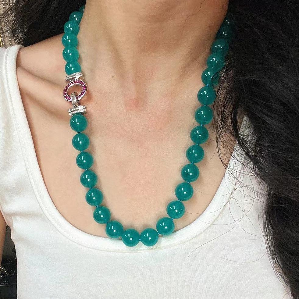 

Large Particle Artificial Tianhe Stone Natural Quartzite Niche Whitening Neck Chain Simple Jewelry Temperament Beaded Small Long Chain