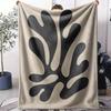 Black Abstract Plant Throw Soft Flannel AC Blanket Lightweight Summer Nap Throw Cozy  Blanket for Sofa Bed Travel Home