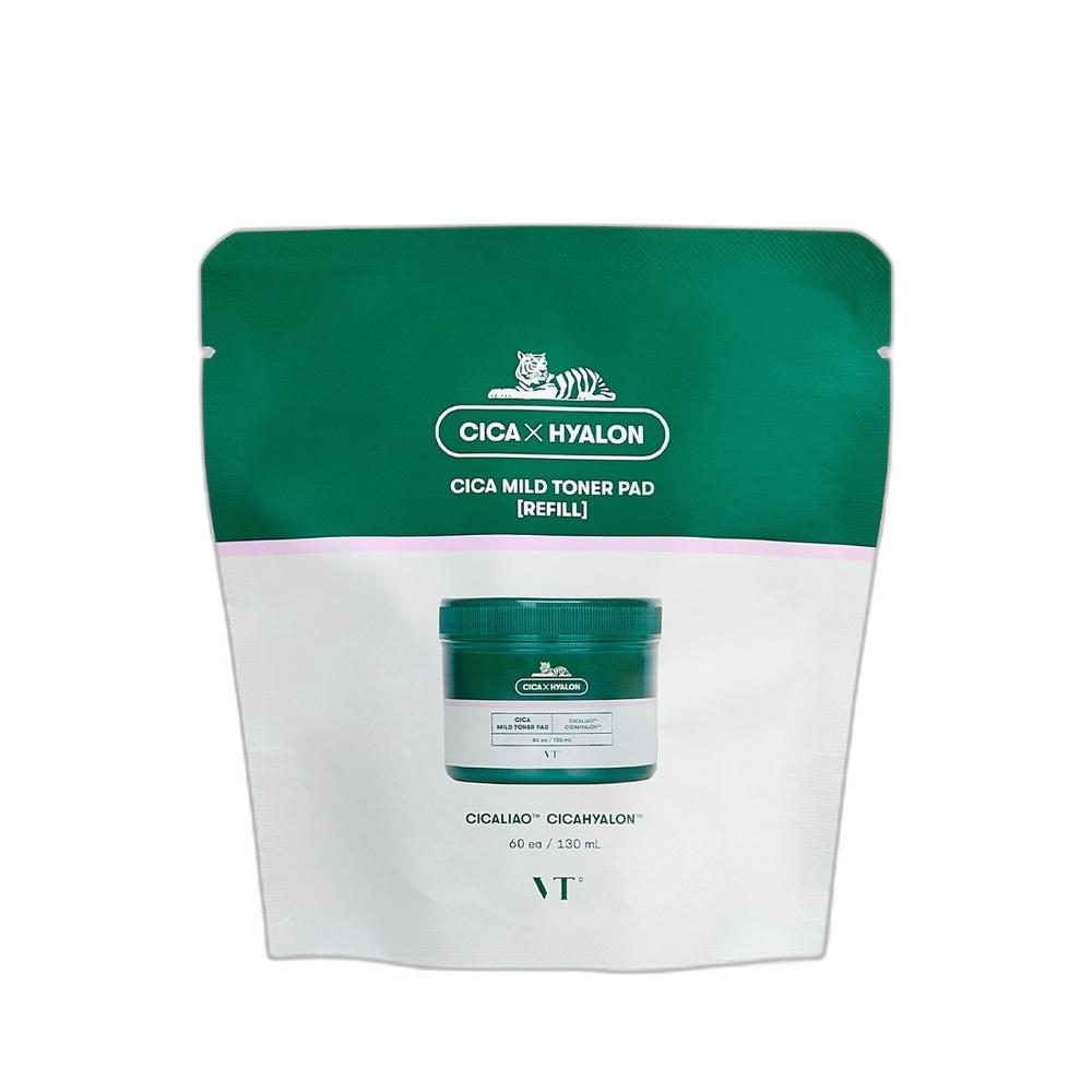 VT Cosmetics Cica Mild Toner Pad Refill 60 Sheets Soothing Calming Wash