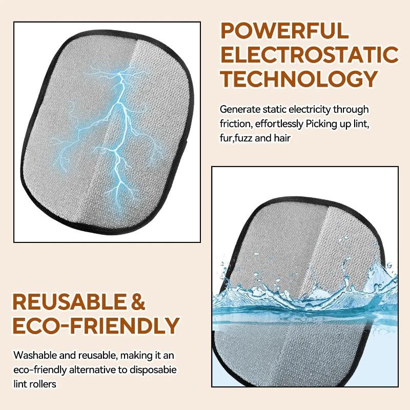 2-in-1 Pet Hair Removal Glove-Reusable Static Electricity Grooming Mittens for Dogs Cats,Double-Sided Fur Remover for Furniture