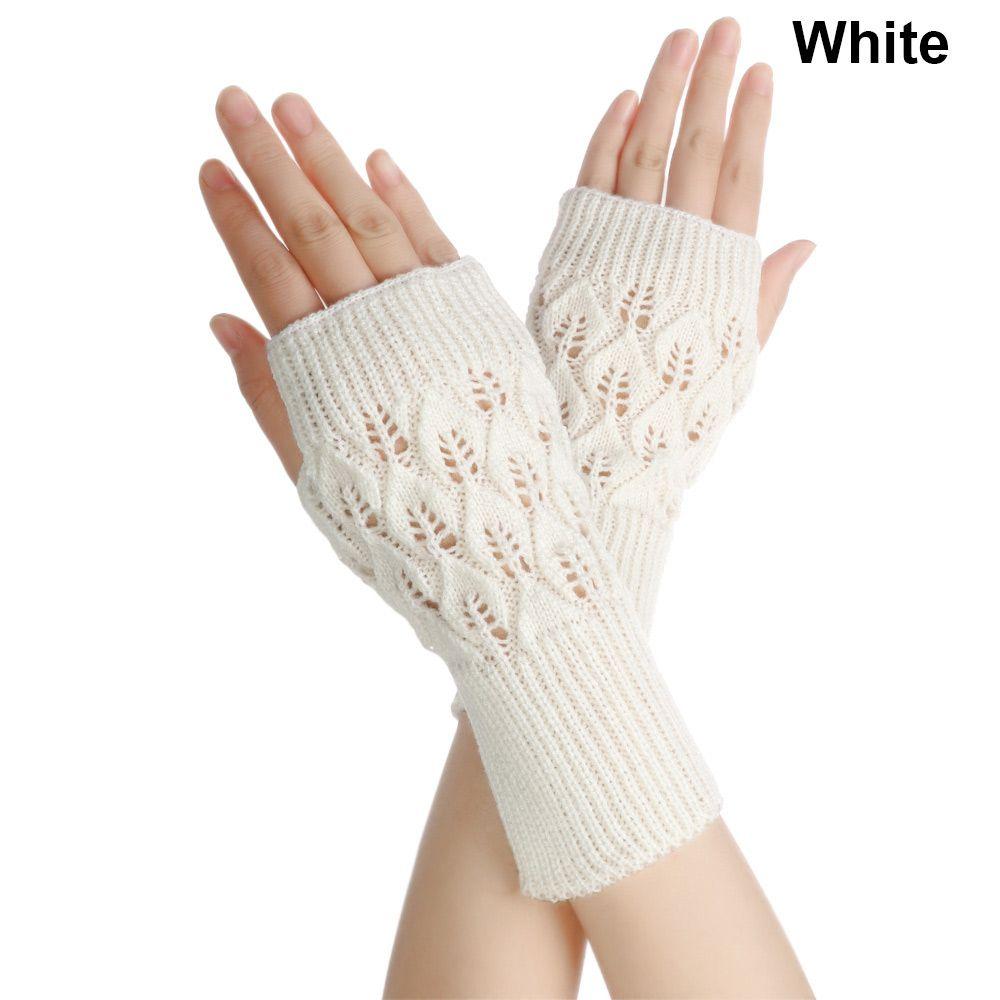 Protable Winter Autumn Warm Wool Wrist Gloves Half Mitten Exposed Finger Knitted Wool Glove