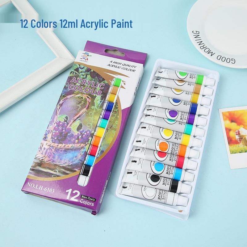 12-Color Acrylic Graffiti Paint Set - Art Ointment Style