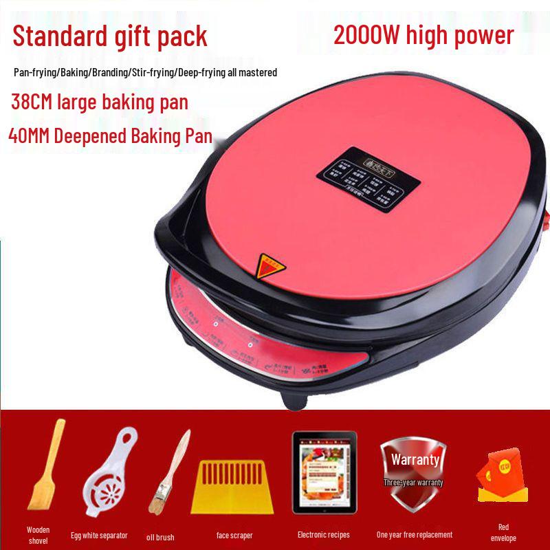 Electric Griddle with Increased Depth: Multi-functional Double-Sided Cooking Pan for Frying, Grilling, Baking, Crepes, and Pancakes