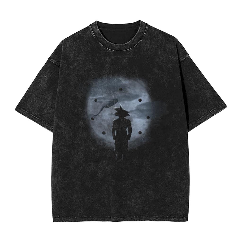 No Pain No Gain Saiyan Goku Dragon Ball T Shirts Hip Hop Washed Oversize TShirt Anime Vintage Men Women Tops Streetwear Tees