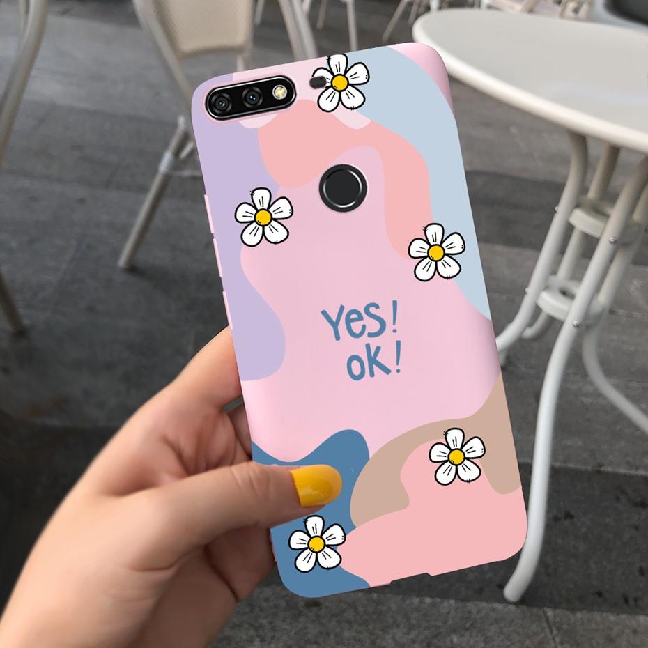 For Huawei Y7 Prime 2018 Lovely Printing Macaroon Silicone Soft Phone Case Back Cover For Huawei Y7 (2018) Y7Prime LDN-LX3 LX2
