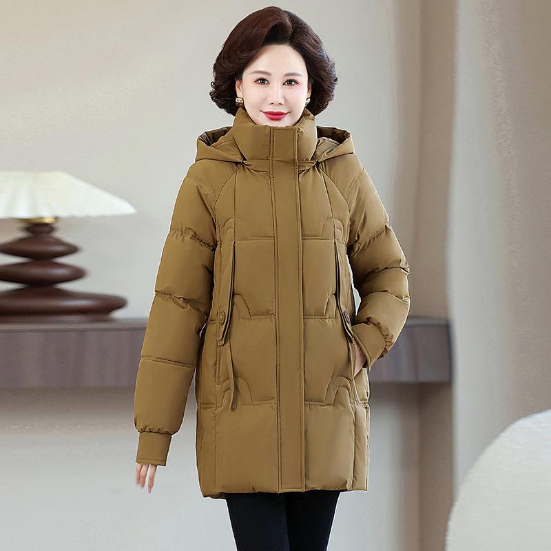 Medium and the Elderly Women's Large Size Winter Clothes New Thickened Cotton-padded Clothes Fashion Mother Medium and Long Warm Jacket Jacket