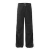 Men'S High Street Niche Personality Drawstring High Waisted Work Pants Trendy Brand American Pure Cotton Wide Leg Work Pants