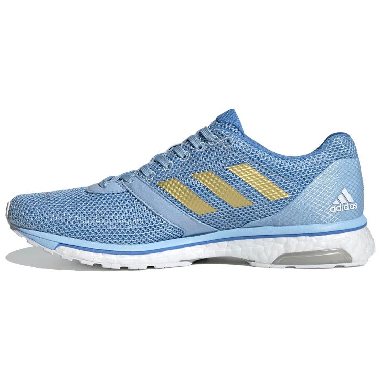 

adidas Adizero Adios 4 Устойчивые к истиранию Амортизация Нескользящие Низкие Беговые Кроссовки Женские Синий Белый Золотой EF1458 36⅔