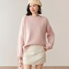 Women's Cashmere Knit Sweater: 2026 Autumn/Winter, Round Neck, Solid Color, Thickened Warm, Lazy Style.