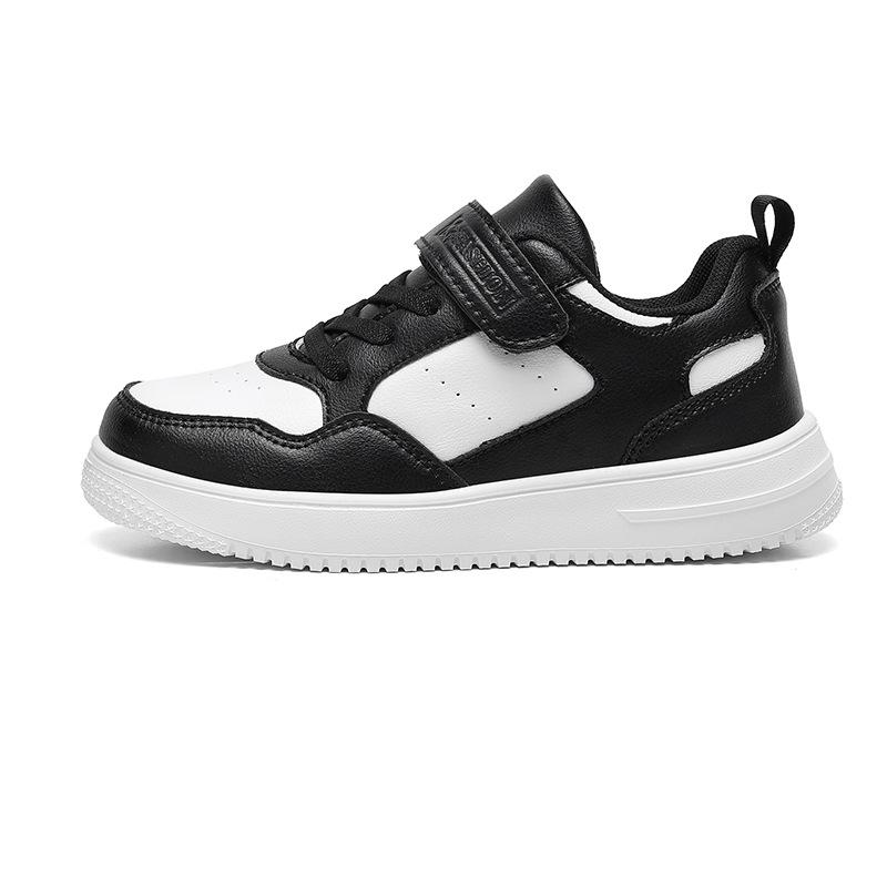 2025 new leather board shoes girls middle-aged and older children non-slip soft sole children's casual shoes boys white shoes spring and autumn