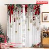 2D Flat Printing 2pcs Merry Christmas Drapes Red Bow Fabric Without Electricity Family Party Use for Booths Studio Props