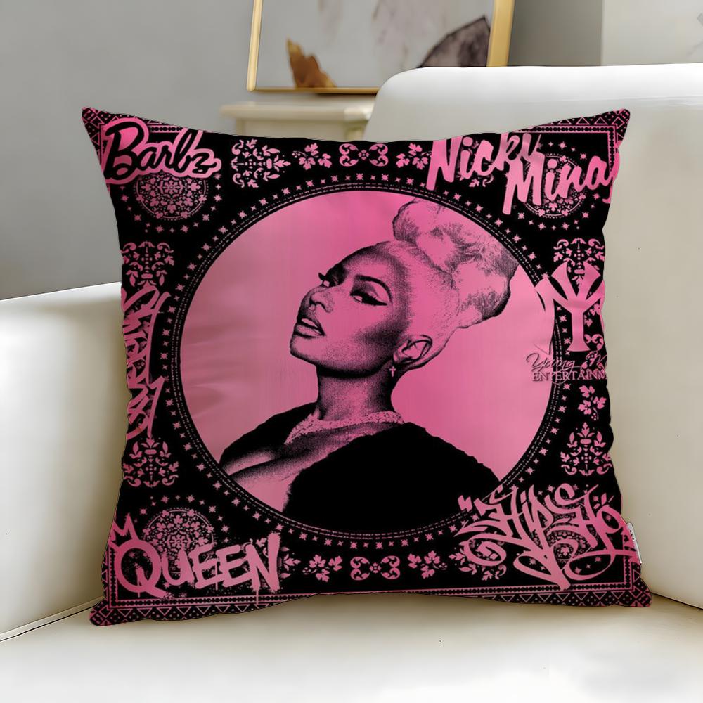 popular rapper Nicki Minaj Cushion Cover Soft  EasyWash Pillow Case  Versatile for Couch Bed Travel and Office